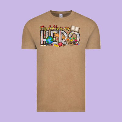 My Daddy Is My Hero Teacher Vintage Tee Designed By Cowhidedigitalart