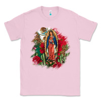 Bubblegum Pink Our Lady Of Guadalupe Mexican Flag Cactus Roses Classic Tee - FaDigitalArtStudio
