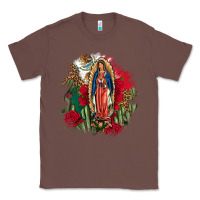 Chestnut Our Lady Of Guadalupe Mexican Flag Cactus Roses Classic Tee - FaDigitalArtStudio