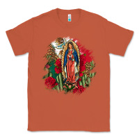 Copper Our Lady Of Guadalupe Mexican Flag Cactus Roses Classic Tee - FaDigitalArtStudio
