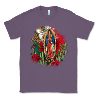 Lavender Our Lady Of Guadalupe Mexican Flag Cactus Roses Classic Tee - FaDigitalArtStudio