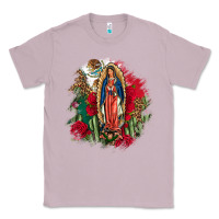 Lilac Our Lady Of Guadalupe Mexican Flag Cactus Roses Classic Tee - FaDigitalArtStudio