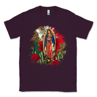 Plum Our Lady Of Guadalupe Mexican Flag Cactus Roses Classic Tee - FaDigitalArtStudio