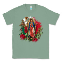 Sage Our Lady Of Guadalupe Mexican Flag Cactus Roses Classic Tee - FaDigitalArtStudio