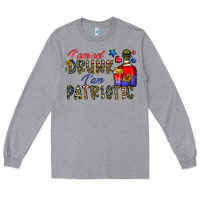 Heather Grey i'm drunk i'm patrıtoc Long Sleeve Tee - CowhideDigitalArt