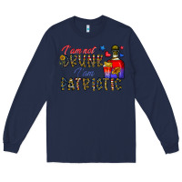 Navy i'm drunk i'm patrıtoc Long Sleeve Tee - CowhideDigitalArt
