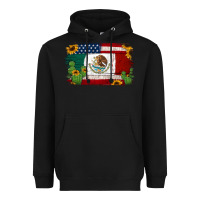 Black mexican american flag background Heavyweight Hoodie - Jasminsmagicworld