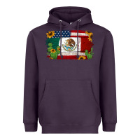 Plum mexican american flag background Heavyweight Hoodie - Jasminsmagicworld