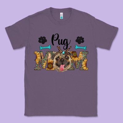 Western Pug Mom Classic Tee Designed By Ranaportraitstore