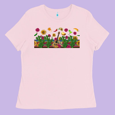 Mexican Sombrero Guitar Rose Cactus Libbey  Cup Ladies Tee Designed By Bundleandbundleshop