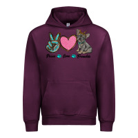 Mauve Wine peace love frenchie Urban Hoodie - RanaPortraitStore