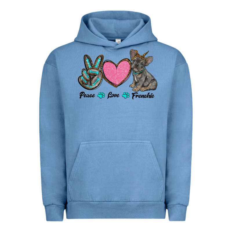 Peace Love Frenchie Urban Hoodie by RanaPortraitStore | Teevron