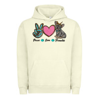 Pigment Pistachio peace love frenchie Urban Hoodie - RanaPortraitStore