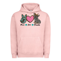 Pigment Salmon peace love frenchie Urban Hoodie - RanaPortraitStore