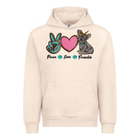 Sandshell peace love frenchie Urban Hoodie - RanaPortraitStore
