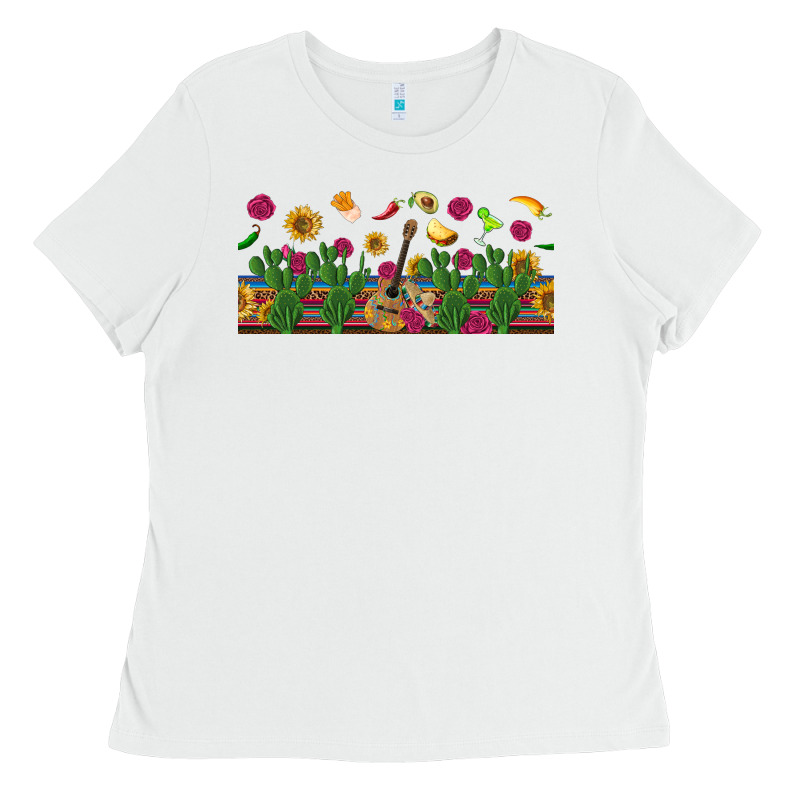 Mexican Sombrero Guitar Rose Cactus Libbey  Cup Ladies Tee by BundleAndBundleShop | Teevron