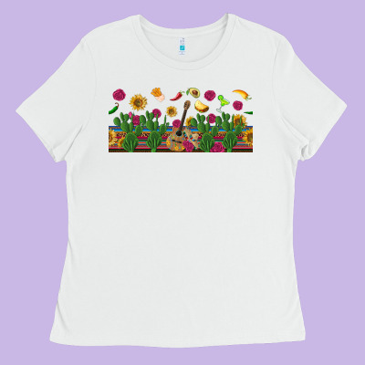 Mexican Sombrero Guitar Rose Cactus Libbey  Cup Ladies Tee Designed By Bundleandbundleshop