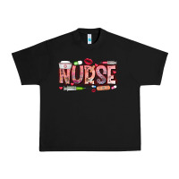 Black Nurse Valentine Urban Heavy Tee - CowhideDigitalArt
