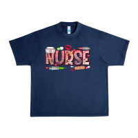Navy Nurse Valentine Urban Heavy Tee - CowhideDigitalArt