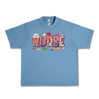 Pebble Blue Nurse Valentine Urban Heavy Tee - CowhideDigitalArt