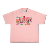 Salmon Nurse Valentine Urban Heavy Tee - CowhideDigitalArt