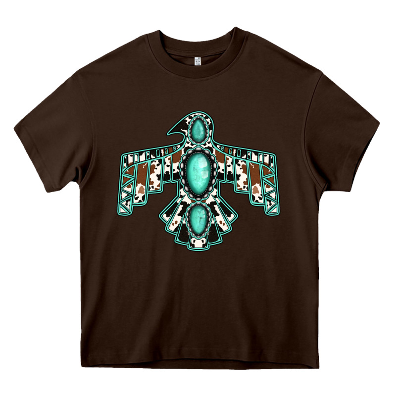 Cowhide Turquoise Thunderbird Heavy Core Tee by Jasminsmagicworld | Teevron