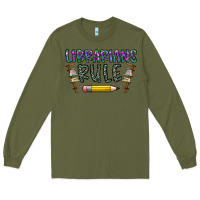 Army Green librarians rule Long Sleeve Tee - CowhideDigitalArt