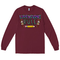 Burgundy librarians rule Long Sleeve Tee - CowhideDigitalArt