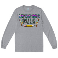 Heather Grey librarians rule Long Sleeve Tee - CowhideDigitalArt