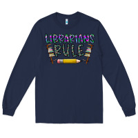 Navy librarians rule Long Sleeve Tee - CowhideDigitalArt