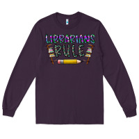 Plum librarians rule Long Sleeve Tee - CowhideDigitalArt