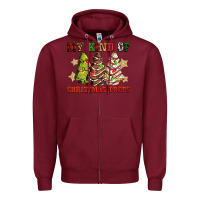 Burgundy My kind of Christmas trees Zipper Hoodie - RanaPortraitStore