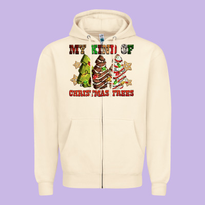 My Kind Of Christmas Trees Zipper Hoodie Designed By Ranaportraitstore
