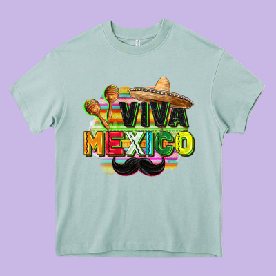 Viva Mexico Heavy Core Tee Designed By Fadigitalartstudio
