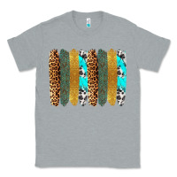 Heather Grey western brushstrokes Classic Tee - OliviaCreatesArt