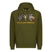 Army Green Peace Love Missouri Premium Hoodie - Jasminsmagicworld