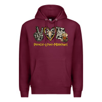 Burgundy Peace Love Missouri Premium Hoodie - Jasminsmagicworld