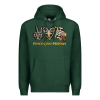 Sports Green Peace Love Missouri Premium Hoodie - Jasminsmagicworld
