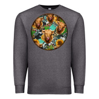 Charcoal Heather Highland Cow Pattern Premium Sweatshirt - Jasminsmagicworld