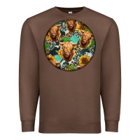 Chestnut Highland Cow Pattern Premium Sweatshirt - Jasminsmagicworld