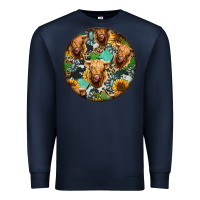 Navy Highland Cow Pattern Premium Sweatshirt - Jasminsmagicworld