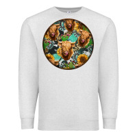 Oatmeal Heather Highland Cow Pattern Premium Sweatshirt - Jasminsmagicworld