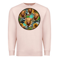 Pale Pink Highland Cow Pattern Premium Sweatshirt - Jasminsmagicworld