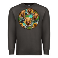 Smoke Highland Cow Pattern Premium Sweatshirt - Jasminsmagicworld