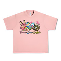 Salmon Peace love Easter Urban Heavy Tee - LillyAllenDesigns
