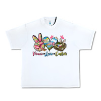 White Peace love Easter Urban Heavy Tee - LillyAllenDesigns