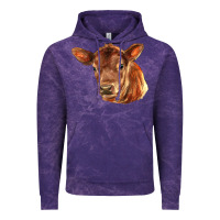 Cloud Purple red angus calf face Vintage Hoodie - LillyAllenDesigns