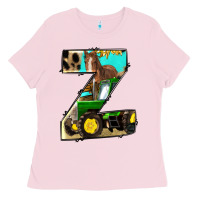 Bubblegum Pink farm life alphabet lowercase letters z Ladies Tee - BundleAndBundleShop