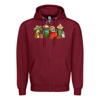 Burgundy mexican coffee cups Zipper Hoodie - Jasminsmagicworld