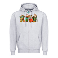 Heather Grey mexican coffee cups Zipper Hoodie - Jasminsmagicworld